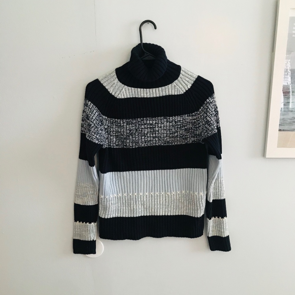 Striped Turtleneck Sweater